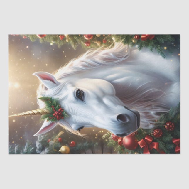 Snowlight: The Enchanted Christmas Unicorn Tissue Paper (Front)