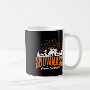 Snowm Aspen Colorado Ski Mountain Skiing Snowboard Coffee Mug