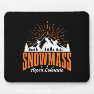 Snowm Aspen Colorado Ski Mountain Skiing Snowboard Mouse Mat