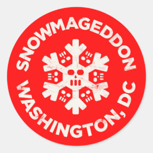 SNOWMAGEDDON WASHINGTON, DC CLASSIC ROUND STICKER