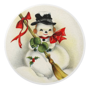 Snowman 001 ceramic knob