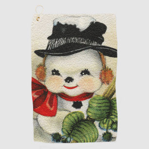 Snowman 004 golf towel