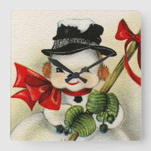 Snowman 004 square wall clock
