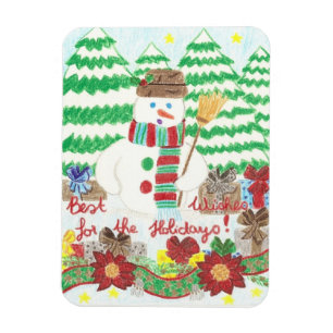 Snowman 1 Holiday premium magnet