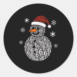 Snowman 67 Six Seven 6 7 Meme Christmas Funny Boy  Classic Round Sticker