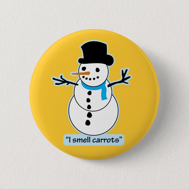 snowman 6 cm round badge (Front)