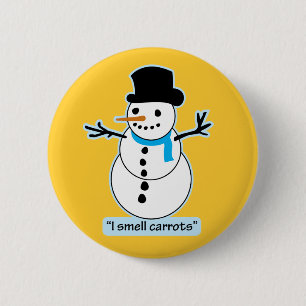 snowman 6 cm round badge