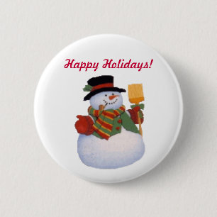 Snowman 6 Cm Round Badge