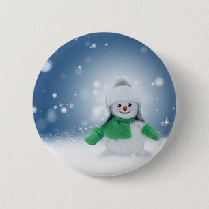 Snowman 6 Cm Round Badge