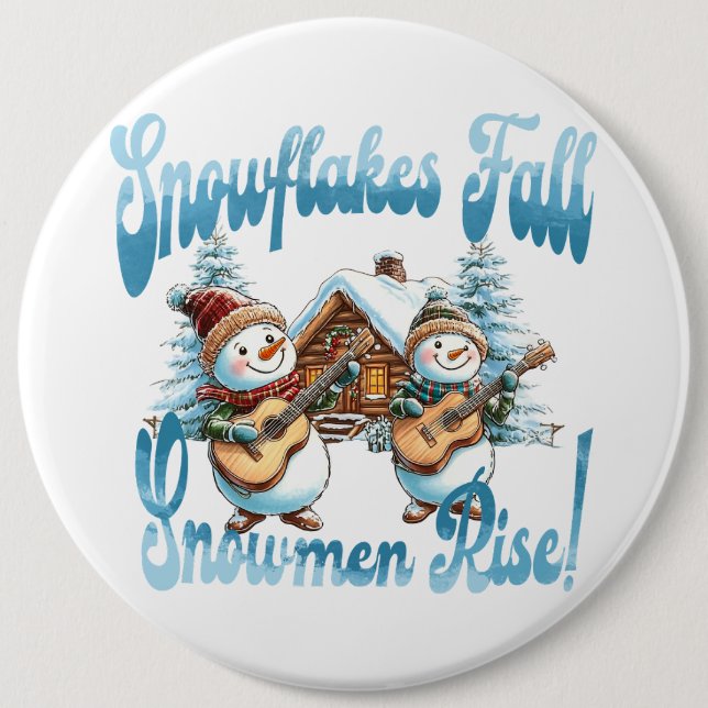 Snowman 6 Cm Round Badge (Front)