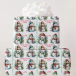 Snowman Add Child's Name Christmas Cuteness Wrapping Paper<br><div class="desc">Snowman Add Kids Name Christmas Cuteness Wrapping Paper</div>