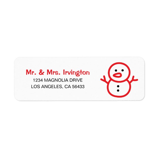 Snowman Address (Front)