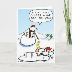 Snowman after Cigarette Holiday Card