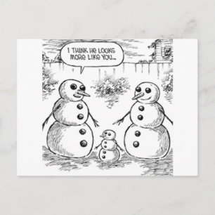 Snowman and Baby Postcard