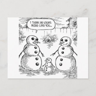 Snowman and Baby Postcard