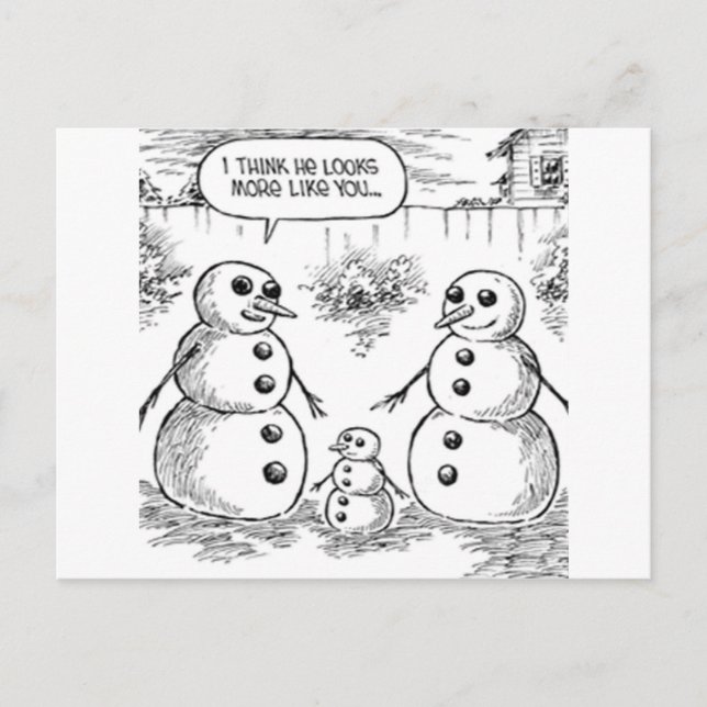 Snowman and Baby Postcard (Front)