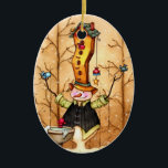 Snowman and Bird Friends Christmas Ornament<br><div class="desc">What is better than being around loved ones during the cold, cold winter. This is a whimsical scene of a snowman spending time with many of his friends. His friends don't have to travel far to visit him since he let them turn his tall hat into their cosy birdhouse home....</div>