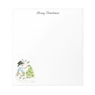 Snowman and Bluebird Notepad
