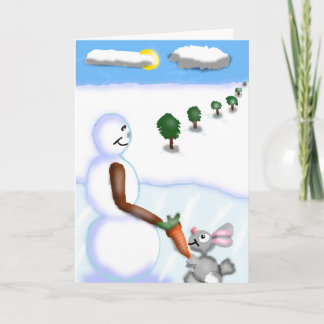 Snowman and Bunny Card