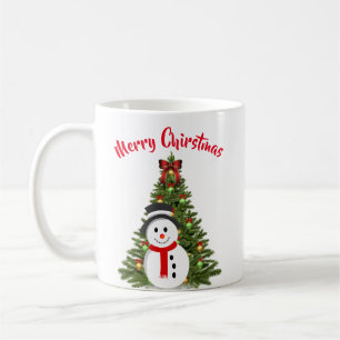 Snowman and Christmas Tree Coffee Mug