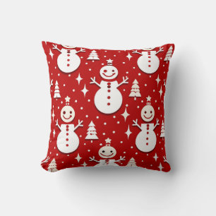 Snowman and Christmas tree for Cosy Winter vibes Cushion