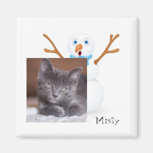 Snowman and Customisable Kitty Magnet
