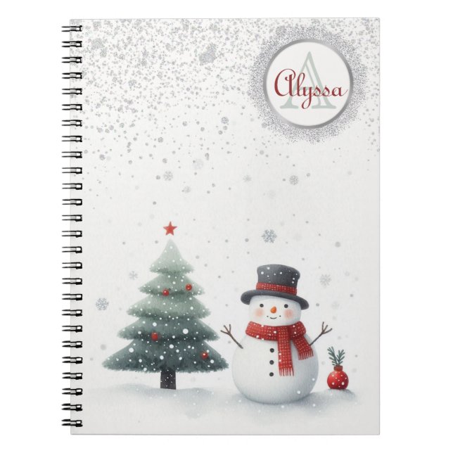 Snowman and Evergreen Notebook (Front)