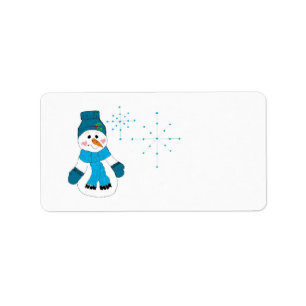 Snowman and Flakes Label