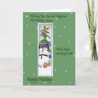 Snowman and Friends Holiday Card