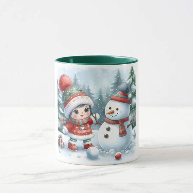 Snowman and Friends Kids Christmas Mug (Center)
