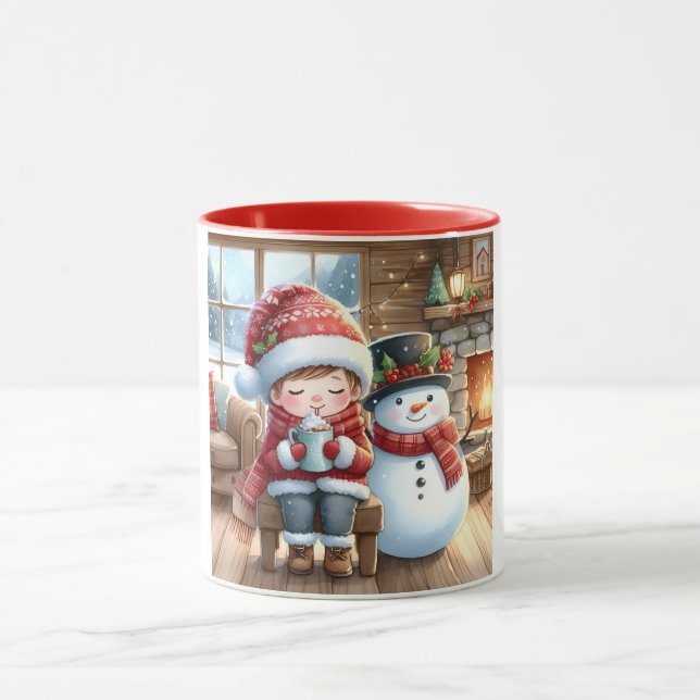 Snowman and Friends Kids Christmas Mug (Center)