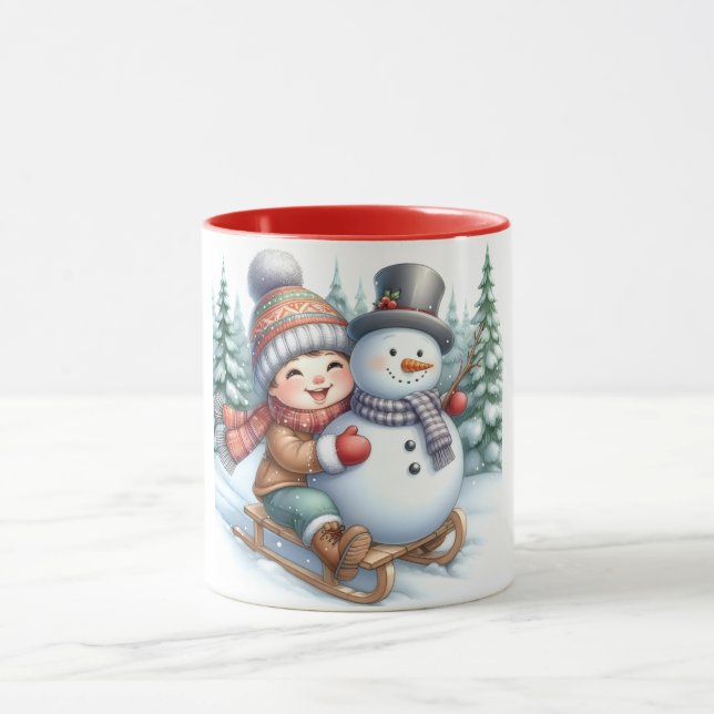 Snowman and Friends Kids Christmas Mug  (Center)