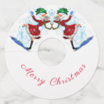 Snowman and Girl Dancers Christmas Wine Glass Tag<br><div class="desc">Christmas Wine Glass Tags with Happy Snowman and Girl Dance Tango Christmas Party Fun Cartoon Drawing Wine Glass Charms - Customisable - or Choose / Add Your Unique Text / Name / Colour - Make Your Special Gift - Resize and move or remove and add elements / text with Customisation...</div>