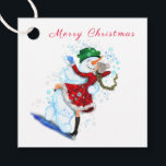 Snowman and Girl Dancers Funny Christmas Gift Tags<br><div class="desc">Gift Tags with Happy Snowman and Girl Dance Tango Christmas Party Fun Cartoon Drawing - or Choose / Add Your Unique Text / Name / Colour - Make Your Special Gift Tag - Resize and move or remove and add elements / text with Customisation tool ! Drawing and Design by...</div>