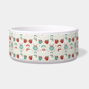Snowman and Hot Cocoa Christmas Seamless Pattern