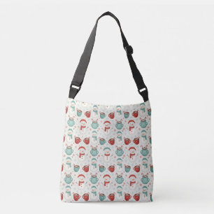 Snowman and Hot Cocoa Christmas Seamless Pattern Crossbody Bag