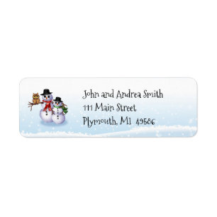 Snowman and Owl Address Label