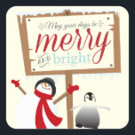 Snowman and Penguin Christmas Stickers<br><div class="desc">Merry and bright Christmas stickers,  perfect for adding to holiday cards,  gift bags and packages.</div>