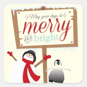 Snowman and Penguin Christmas Stickers