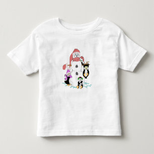 Snowman And Penguins Christmas Toddler T-Shirt