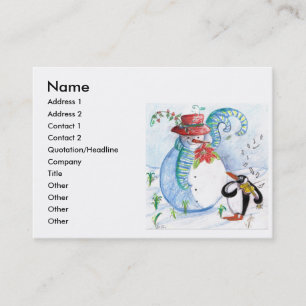 SNOWMAN AND PENGUIN'S WINTER SERENADE BUSINESS CARD