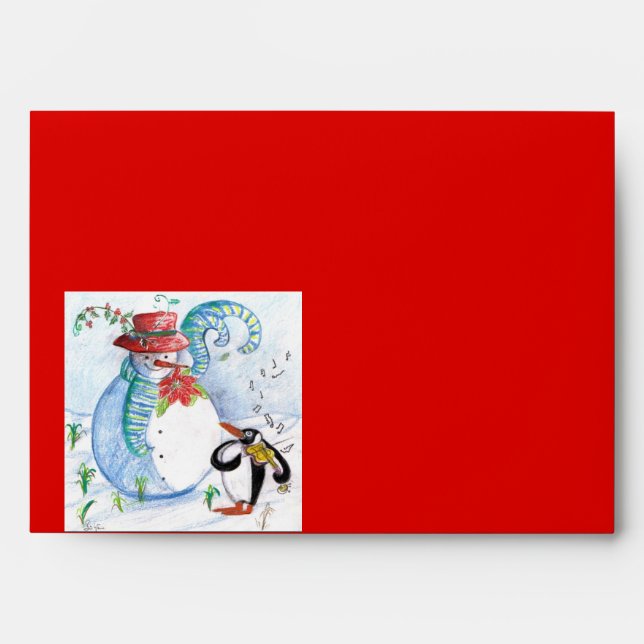 SNOWMAN AND PENGUIN'S WINTER SERENADE ENVELOPES (Front)