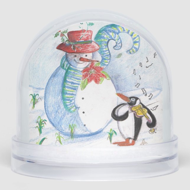 SNOWMAN AND PENGUIN'S WINTER SERENADE Musical Snowglobe (Front)