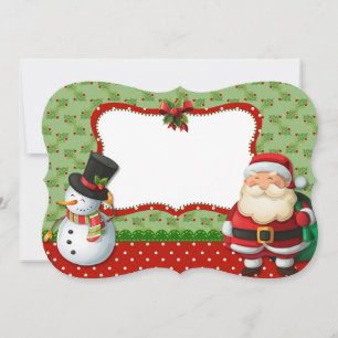 Snowman and Santa Claus Holiday Card