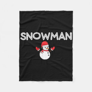 Snowman And Snow Blower Costume Winter Christmas M Fleece Blanket