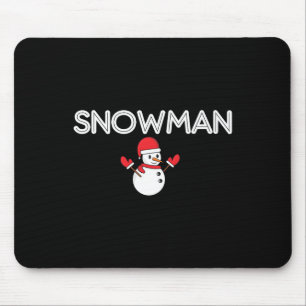 Snowman And Snow Blower Costume Winter Christmas M Mouse Mat