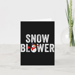 Snowman And Snow Blower Couples Matching Christmas Card