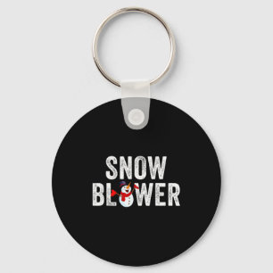Snowman And Snow Blower Couples Matching Christmas Key Ring