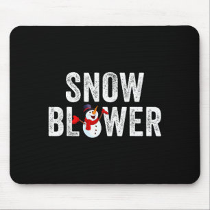 Snowman And Snow Blower Couples Matching Christmas Mouse Mat