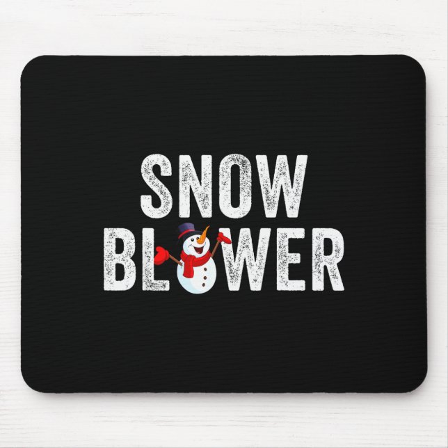 Snowman And Snow Blower Couples Matching Christmas Mouse Mat (Front)